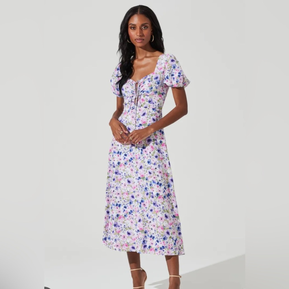 Astr the Label Purple and Pink Ruffled Tiered Maxi Dress
